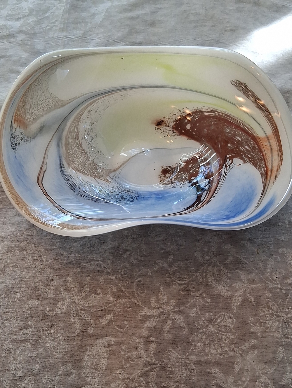 Crate And Barrel Fossilli Murano Glass Bowl